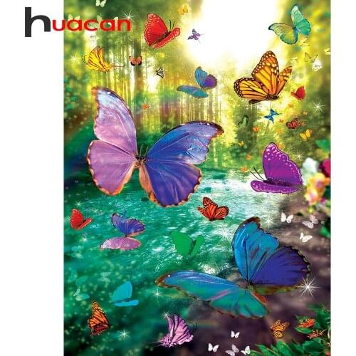 Huacan 5D Diamond Painting New Arrivals Butterfly Diamond Mosaic Embroidery Animals Personalized Gift Bedroom Decoration