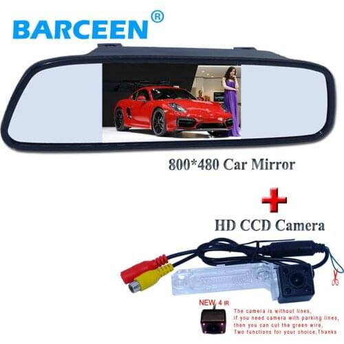 4.3" wide car screen mitrror fit with original ir lights car backup camera apply for Volkswagen PASSAT B5/Jetta/Touran/Caddy