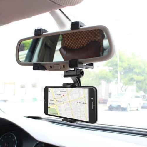 360 Degrees Car Rearview Mirror Mount Phone Holder For IPhone Xiaomi GPS Seat Smartphone Car Phone Holder Stand Adjustable Stand