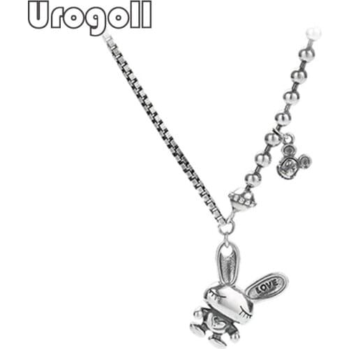Pure 925 Silver Necklaces Trendy Rabbit Necklace Solid 925 Sterling Silver Pendant Necklace Anniversary Engagement Jewelry Gifts