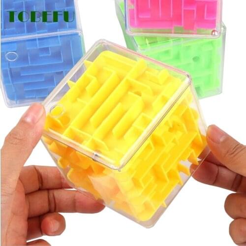 Montessori Puzzle 3D Maze Cubo Magico Transparent Six-sided Speed Magic Cubes Rolling Ball Sports Game Toys for Children Adults