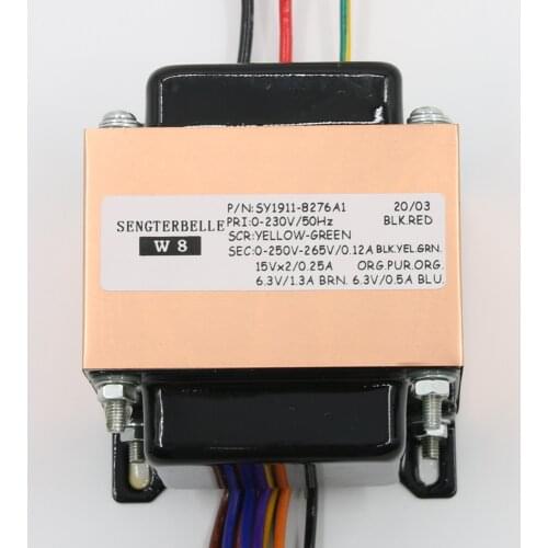 Hifi EI-core power audio transformer 0-250V-265V 15V-0-15V 6.3V x2 for tube preamp /amplifier