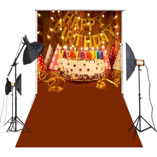 HUAYI Photography Backdrop Birthday Party Decoration Birthday Cake Candlelight Pure Floor Photo Background For Studio XT-7062