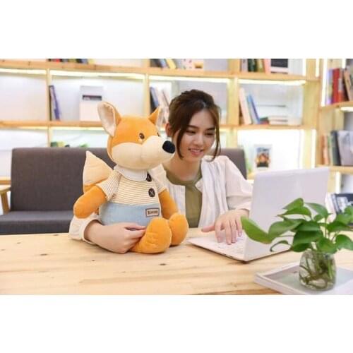 Lovely cartoon fox plush toy large 50cm soft doll throw pillow birthday gift h0858