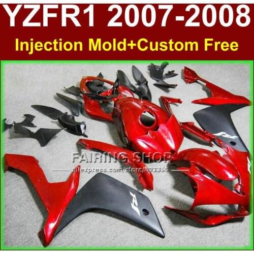 Red black motorcycle Injection mold bodywork for YAMAHA YZFR1 2007 2008 fairings YZF R1 YZF1000 body parts YZF 1000 07 08+7gifts
