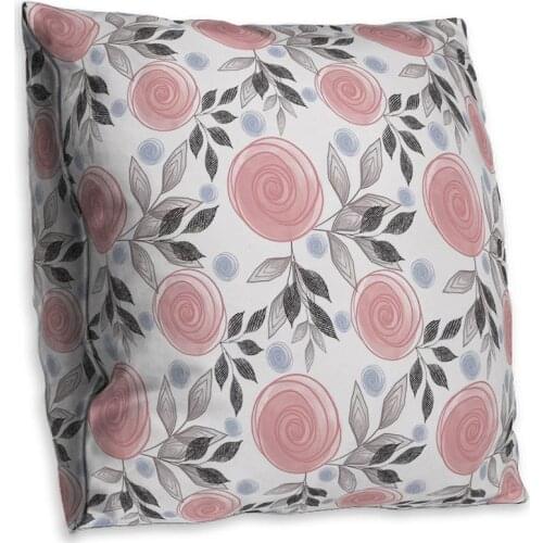 Creative Floral Print Throw Pillow Case Butterfly Dog Cat Waist Cover Wedding Bed Pillowcase Polyester Pillow Cover