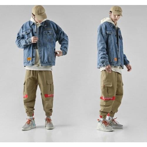 Jacket mens denim clothes spring autumn clothes casual coat trendy brand Korean retro loose spring tooling top men jean jackets