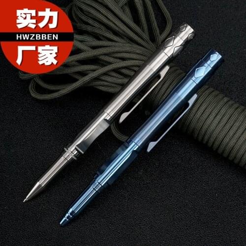Portable Titanium Alloy Multi Tool Self Defence Tactical Pen With Tungsten Steel Glass Breaker Writing Pen
