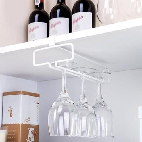 Multifunctional Home Bar Wine Glass Cup Holder Stemware Storage Organizer Bracket Kitchen Cabinet Hanging Shelf Rack