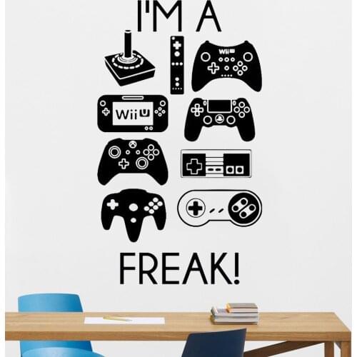 Gamepad Wall Stickers Nursery Kids Room Art Decor Cartoon Vinyl Wall Decals Home Decoration Living Room Playing Room Murals Z017