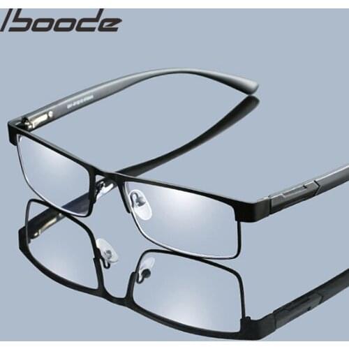 Iboode Men Reading Glasses Titanium Alloy Hyperopia Prescription Eyeglasses Retro Business Antifatigue Reading Glasses Women Men