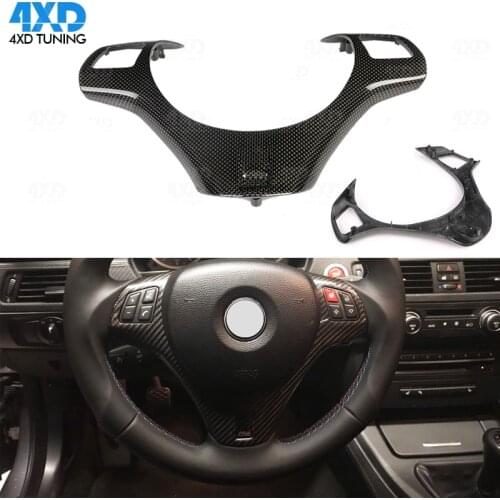 For BMW M3 E90 E93 E92 Carbon Fiber Steering Wheel Trim Moulding steering Trim Cover Replacement Styling 2009 2010 2011 2012