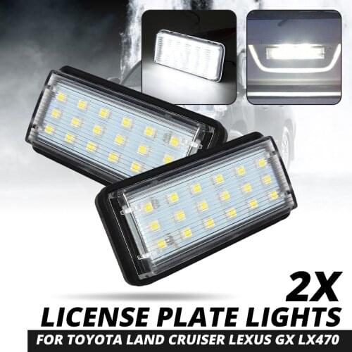 Pair Error Free LED Car Number License Plate Light For Toyota Land Cruiser 120 Land Cruiser 200 Prado 200 for Lexus LX470 GX470