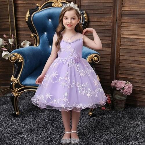 Summer Tutu Dress For Girls Dresses Kids Clothes Wedding Events Flower Girl Dress Birthday Party Costumes Children Clothing 8T
