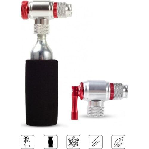 Portable Mountain Bike CO2 Cylinder Pump Gas Nozzle Fast Inflator Head Adapter