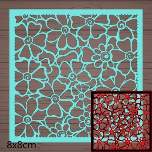 8*8cm Hollow flower square Metal Cutting Dies and Stamps Stencil for DIY Scrapbooking Photo Album Embossing Paper Card