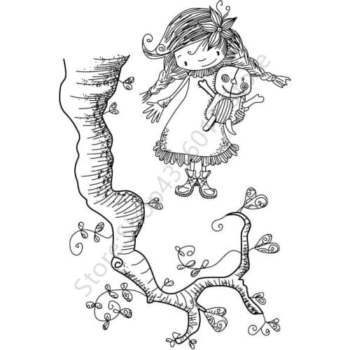 Girl Transparent Silicone Stamp Seal for DIY scrapbooking photo album Decorative clear stamps A432