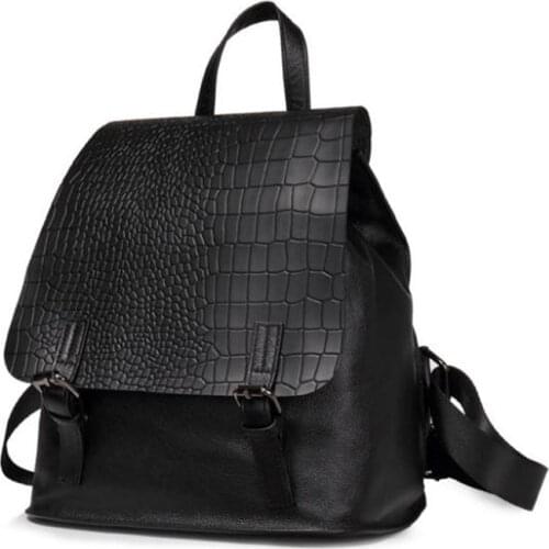 100% Original Genuine Leather Designer Cro2020 codile Pattern Women Ladies Daily Backpacks Female Fashion Cowhide Bags Knapsack