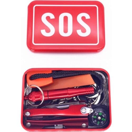 Gear Kits Set Boxes First Aid Pill Storage SOS Red Cross White Box Tinplate Box Case Lid Container For Survival