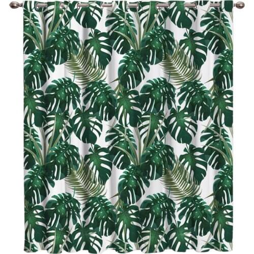 Nordic Windy Tropical Banana Leaves Window Treatments Curtains Valance Living Room Decor Bathroom Outdoor Fabric Curtain