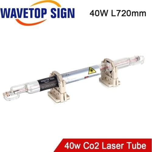 WaveTopSign Co2 Glass Laser Tube Dia 50mm 720mm 40W Glass Laser Lamp for CO2 Laser Engraving Cutting Machine
