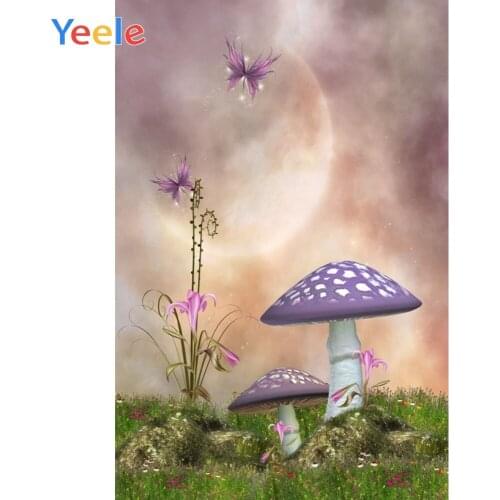 Yeele Vinyl Dreamy Mushroom Children Birthday Party Photograph Backdrop Customized Baby Girl Photocall Background Photo Studio