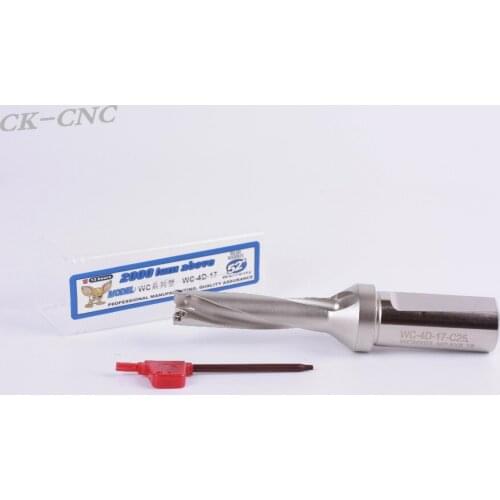 Hight quality WC-4D-17 C25 U drill indexable drill CNC TOOL 17mm-4D Machining length=68mm for WCMX030208 insert