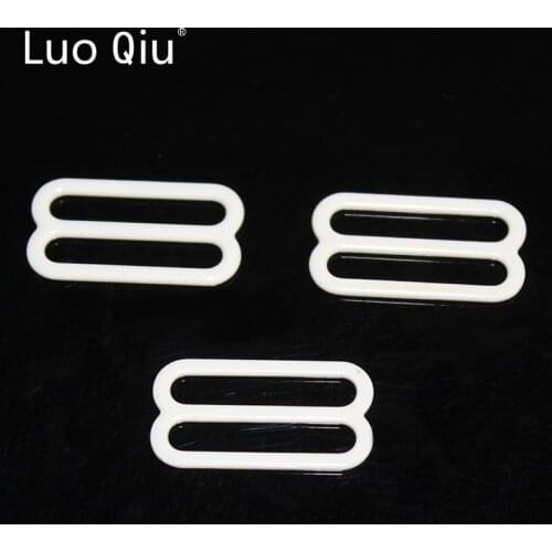 Luo Qiu white 8 Bra underwear Metal&plastic buckle Brassiere clasp nylon coated metal 25mm bra adjustable buckles (50 pcs/lot)