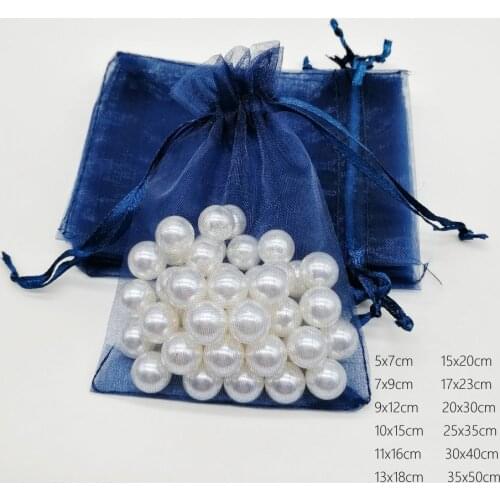 1000pcs Navy Blue Organza Bag Drawstring Pouch Bag Jewelry Bags Gifts For Wedding/Christmas/Jewelry Display Packaging Bags DIY