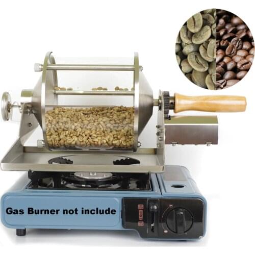 110V/220V Small Household Fuel Gas Coffee Beans Baking Machine Direct Fire Roaster 400G Capacity Glass Transparent Visualization