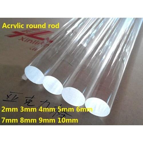 2mm 3mm 4mm 5mm 6mm 7mm 8mm 9mm 10mm diameter PMMA organic glass bar Acrylic round rod CRYSTAL POINT light guide bar