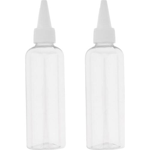 2Pc Plastic Travel Bottle Lotion Shampoo Shower Tube Container 100ml