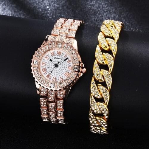 2021 New Luxury Women Fashion Alloy Wrist Watch Stainless Steel Quartz Watches Ladies Bracelet Watch Suit Gifts Zegarek Damski
