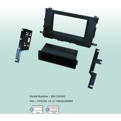 Car Fascias Stereo Radio Audio Panel Navigation Frame Dash Kit For Highlander 2014 2015 2016 2017