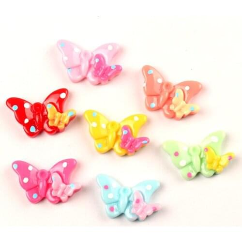 50pcs Mixed Resin Butterfly Flatback Cabochon Jewelry Findings Scrapbooking For Jewelry Making Charms Pendants Accessories