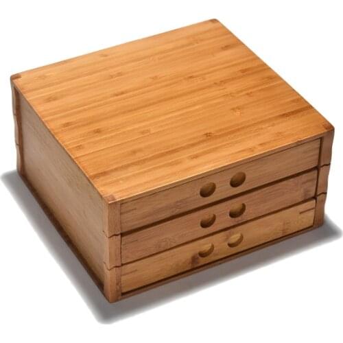 PINNY Bamboo Pu Er Tea Tea Jars Drawer Design Tea Box Tea Ceremony Accessories Environmental Protection Storage Containers