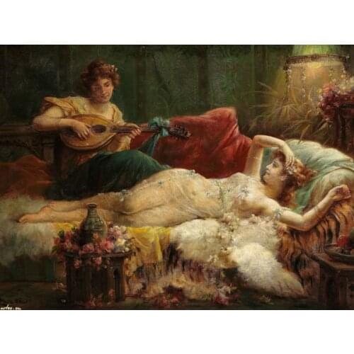 Free shipping classical court figure nude art music beuty oil painting canvas printings on canvas wall art decoration picture