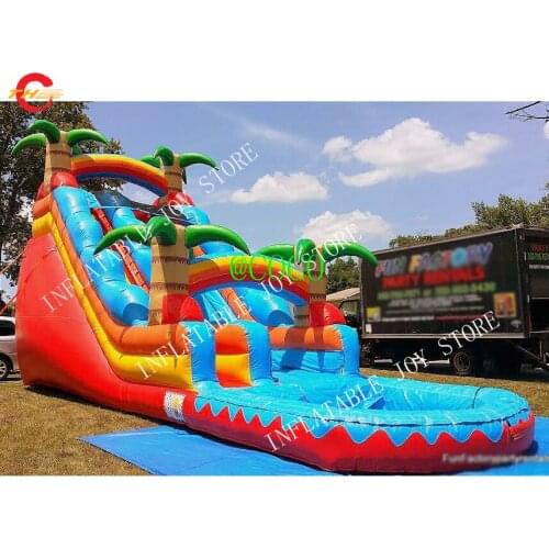 Free air ship to door!23ft TROPICAL WATER SLIDE & SLIP, good quality kids inflatable slide with pool