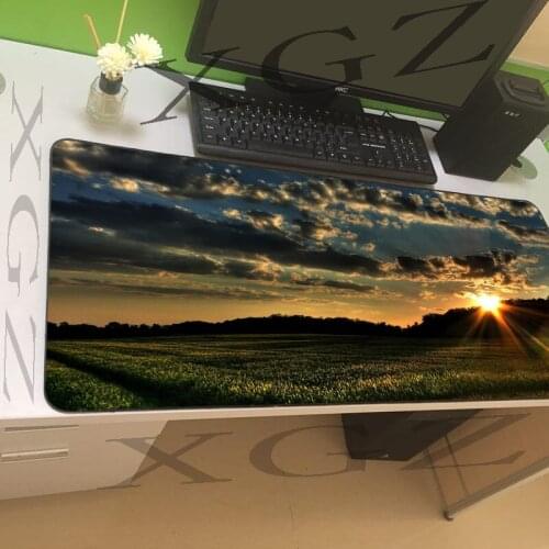 XGZ Beautiful Sunset Dark Nature Sky Black Lock-edge Large Game Mouse Pad Home Computer Desk Mat Slip Lol Csgo Gamer 60x30/90x40