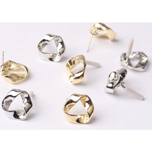 Zinc Alloy Golden 3D Distorted Triangle Geometric Connector 15mm 6pcs/lot For DIY Fashion Earrings Making Accessories