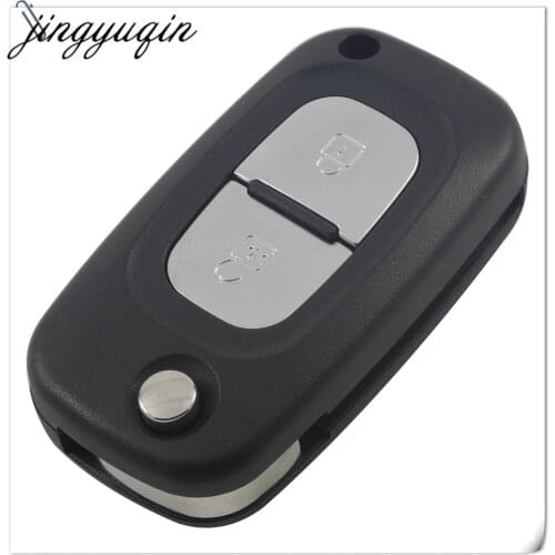 Jingyuqin 10pcs/lot Remote Car Key Case for Renault Clio Megane Kangoo Modus 2 Button Uncut Blade Folding Flip Fob Key Shell