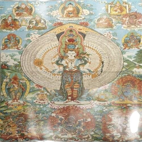 Chinese silk Thangka (statue of Avalokitesvara in Nepal