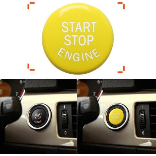 Yellow Car Engine Start Stop Switch Cap Fit for BMW 1 2 3 4 5 6 7 8 E-Chassis E46 E60 E90 E92 E81 E82 E87 E88 E28 E63 E36 E23