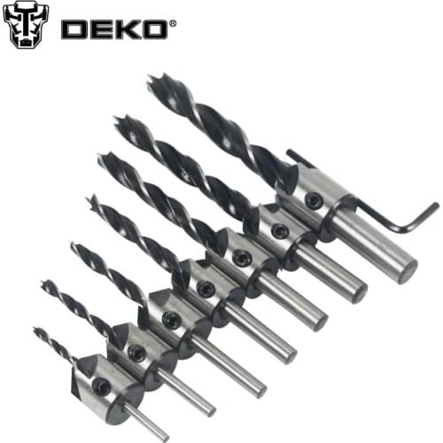 DEKO Woodworking Chamfering Core Drill Bit High Speed Steel Drills