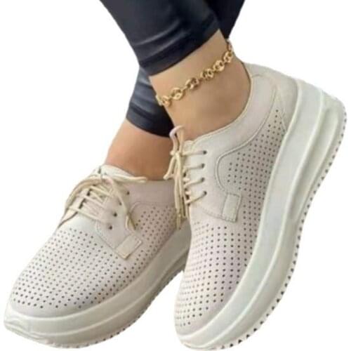 Women Casual Shoes Spring Autumn Female Vulcanizate Shoes Platform Lace Up Flat Shoes Lady Tenis Feminino Heels Sneakers WSH4192