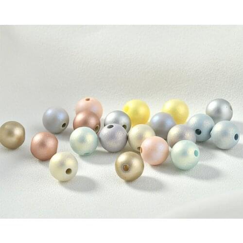 8mm Round Frosted Resin Beads Pendant Necklace Charms Jewelry Accessories Components Diy Handmade Earrings Material 20pcs