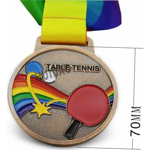 Size 7CM Table Tennis Competition Brass Plate Medal Ping Pong Copper Medal Metal Medal