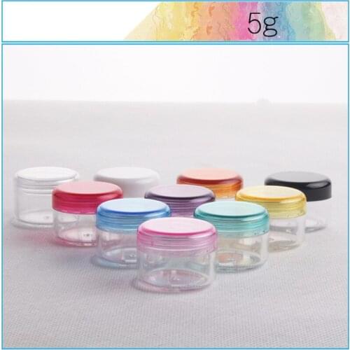 20/40/60/100/200pcs 5g 10 colors mini Refillabe Bottles travel bottles pink cap bottles face cream or eye cream jar