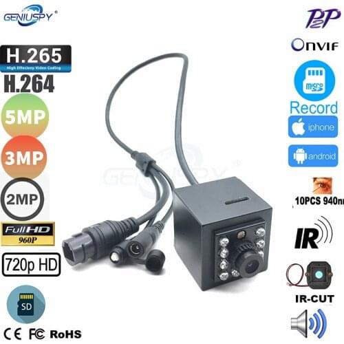5MP 3MP 2MP 1.3MP 1MP IR Night Vision 940nm RTSP Mini IP Camera Sd Card Slot Motion Detection CCTV Security P2P Onvif Microphone
