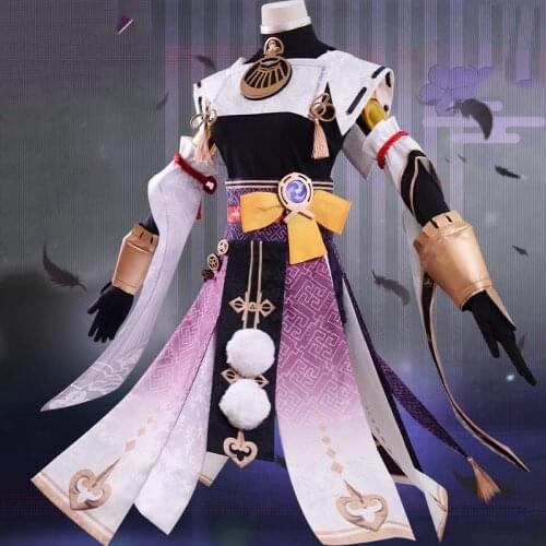 Game Genshin Impact Kujou Sara Cosplay Costume Fashion Cute Kimono Uniform Female Halloween Activity Party Role Play Clothings